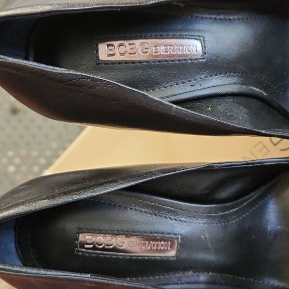 BCBG Black Nappa Leather Heels - Picture 3 of 4